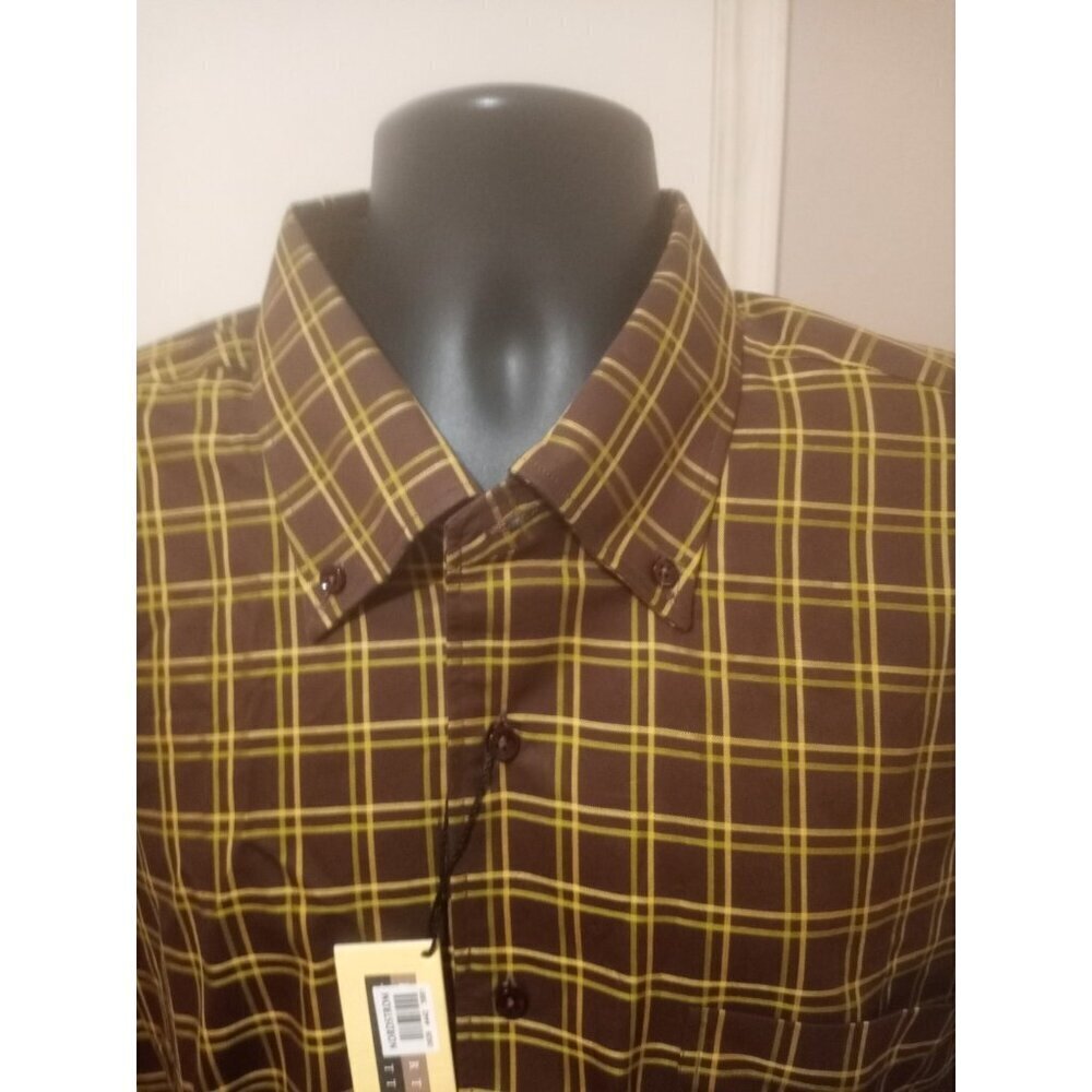 NWT Robert Talbott Brown Yellow Plaid Button Shirt Size 2XL 100% Cotton NEW - Picture 6 of 13